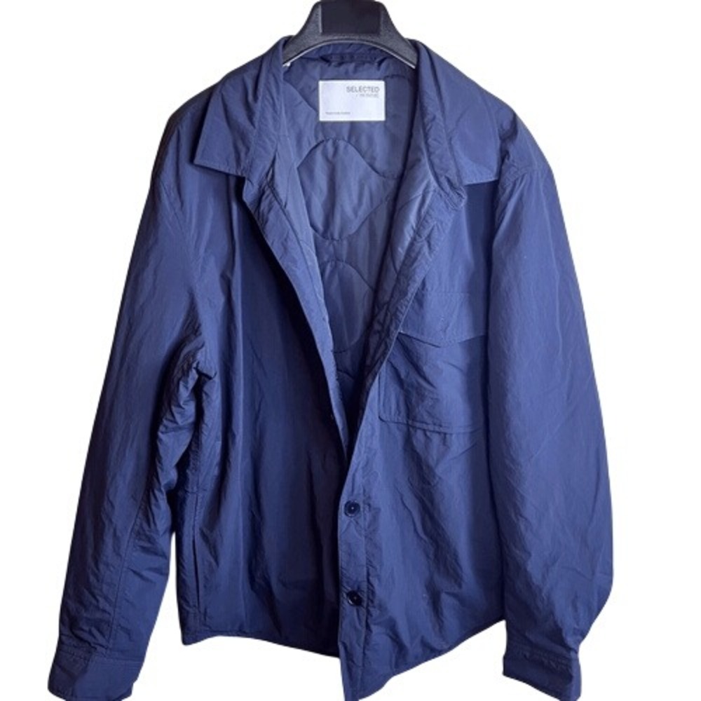 Selected Homme Mens Quilted Navy Blue Jacket Size XL Outdoor Golf Country Club